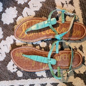 Sam Edelman Blue and Brown Sandals with Strappy Design